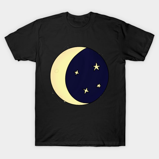 Moon & Stars sticker T-Shirt by BWolfDraws